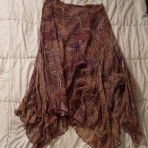 Size 10 100% Silk Ralph Lauren Long Skirt